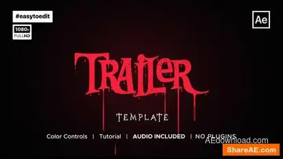 Halloween Trailer Template Openers template preview