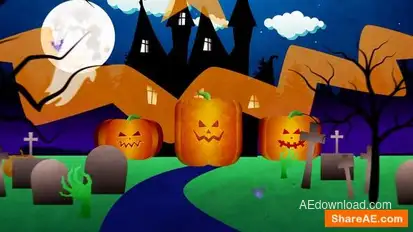 Halloween TV Cartoon Logo Opener Openers template preview