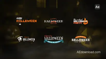 Halloween Typography Pack Titles template preview