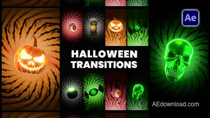 Halloween Vertical Transitions Elements template preview