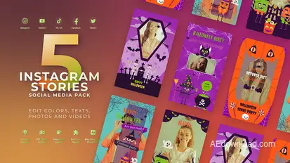 Halloween Vervical Intro Video Displays template preview