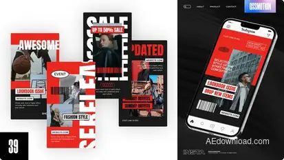 Halo Fashion Instagram Stories Video Displays template preview