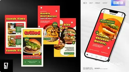 Hamburger Instagram Stories Video Displays template preview