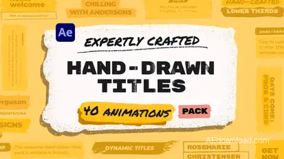 Hand Drawn Brush Titles Pack Titles template preview