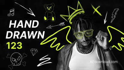 Hand Drawn Doodle Animation Pack Elements template preview