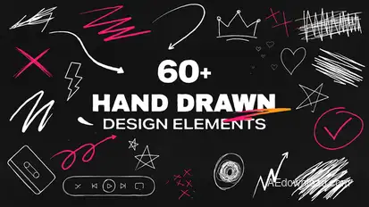 Hand Drawn Doodle Animation Pack Elements template preview