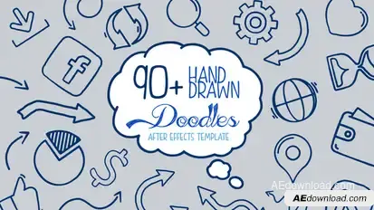 Hand Drawn Doodle Pack After Effects Elements template preview