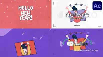 Hand-Drawn Flat Christmas Logo for After Effects Logo Stings template preview