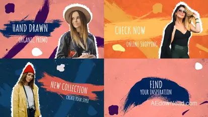 Hand Drawn Organic Promo Video Displays template preview