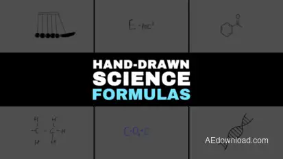 Hand Drawn Science Formulas and Diagrams for After Effects Elements template preview
