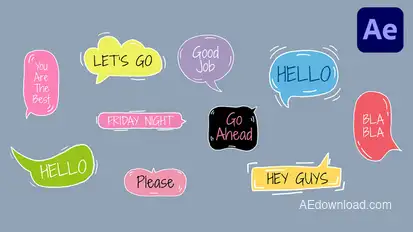 Hand Drawn Speech Bubble | After Effects Titles template preview