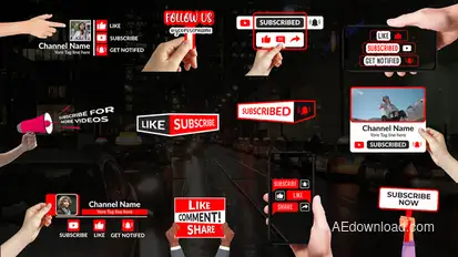 Hand Holding Subscribe Titles Elements template preview