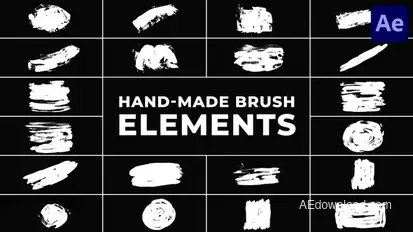 Hand Made Brush Elements | After Effects Elements template preview