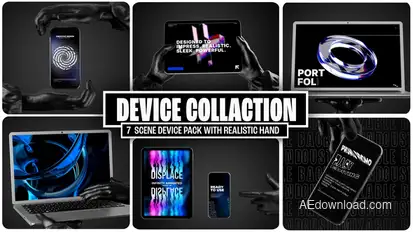 Hand Multi Device Mockup – Realistic Device Presentation Kit Product Promo template preview