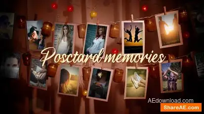 Hanging Postcards Slideshow Openers template preview