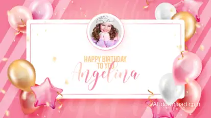 Happy Birthday 3 Video Displays template preview