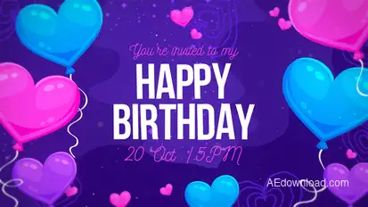 Happy Birthday 4 Video Displays template preview