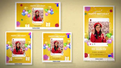 Happy Birthday Video Displays template preview