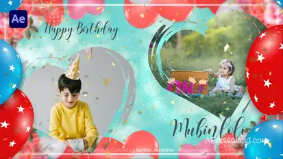 Happy Birthday Video Displays template preview