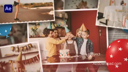 Happy Birthday Gallery Video Displays template preview