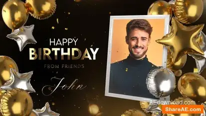 Happy Birthday Golden Style Openers template preview