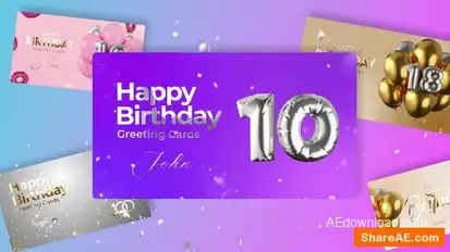 Happy Birthday Greeting Cards Openers template preview