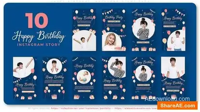 Happy Birthday | Instagram Story Pack Openers template preview