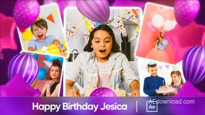Happy Birthday Jesica Video Displays template preview