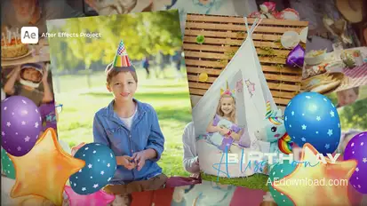 Happy Birthday Photo Slideshow Openers template preview