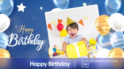 Happy Birthday Slideshow Video Displays template preview