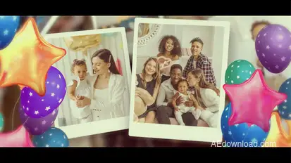 Happy Birthday Slideshow Video Displays template preview