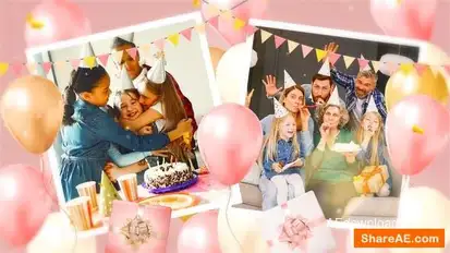 Happy Birthday Slideshow Openers template preview