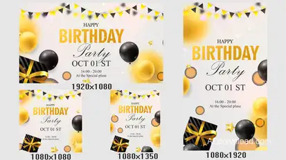 Happy Birthday Stories Elements template preview