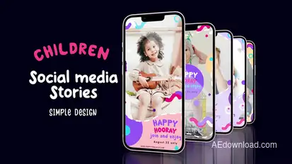 Happy child social Media Stories Video Displays template preview