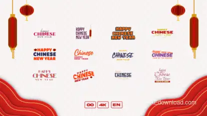 Happy Chinese New Year 2024 Elements template preview