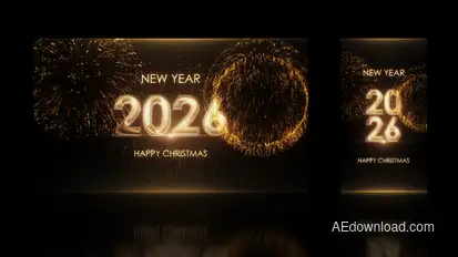 Happy Christmas and New Year 2026 broadcast-packages template preview