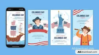 Videohive Happy Columbus Day Instagram Stories Openers template preview