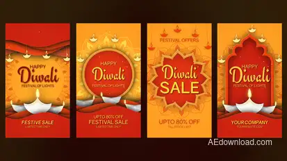 Happy Diwali Instagram Stories Openers template preview
