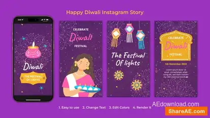 Videohive Happy Diwali Instagram Story Elements template preview