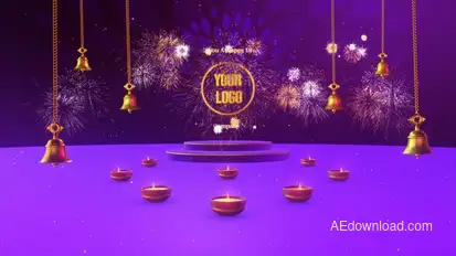 Happy Diwali Intro Logo Stings template preview