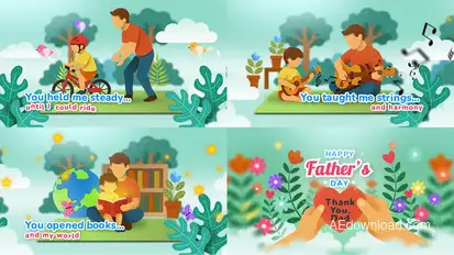 Happy Fathers Day Intro Openers template preview