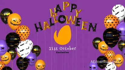 Happy Halloween Balloon Logo Reveal Logo Stings template preview