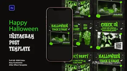 Happy Halloween Sale Instagram Post Openers template preview