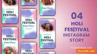 Videohive Happy Holi Instagram Story Elements template preview