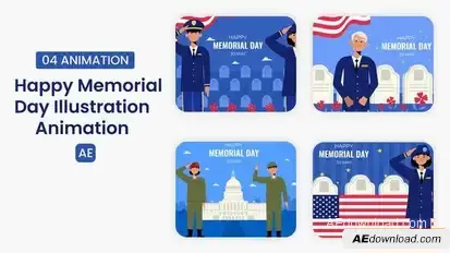 Videohive Happy Memorial Day Illustration Scene Elements template preview