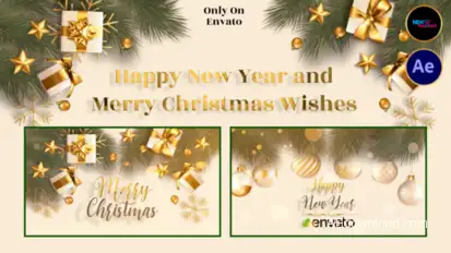 Happy New Year and Merry Christmas Wishes broadcast-packages template preview