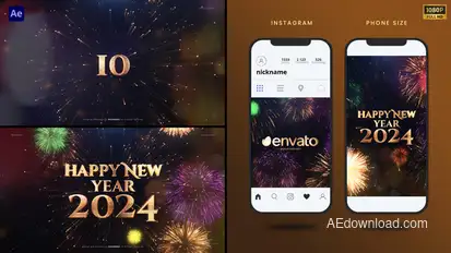 Happy New Year Countdown Elements template preview