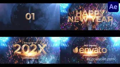 Happy New Year Countdown for After Effects Titles template preview