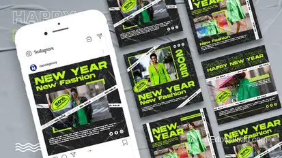 Happy New Year Instagram Promo Post Elements template preview