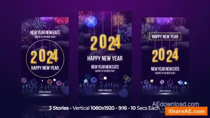 Happy New Year Wishes 2026 Instagram Stories Openers template preview